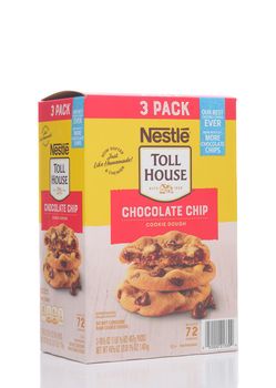 IRVINE, CALIFORNIA - 28 MAY 2021: A 3 pack box of Nestle Toll House Chocolate Chip Cookie Dough. 
