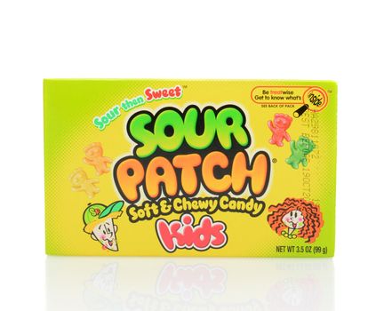 IRVINE, CA - JUNE 23, 2014: A box of Sour Patch Kids Candy. The soft and chewy candy is owned by the Cadbury Adams         Company and made in Canada.