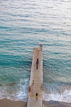 Kusadasi,Aydin,Turkey- July 25,2021.The view from Pinebay holiday village and resort in Kusadasi, in the sea and nature and summer sesason.