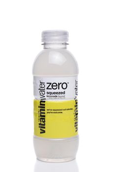 IRVINE, CA - SEPTEMBER 22, 2017: Glaceau Vitamin Water Zero squeezed lemonade. Glaceau is a privately owned subsidiary of The Coca-Cola Company
