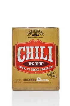 IRVINE, CALIFORNIA - AUGUST 20, 2019: A package of Carroll Shelbys Chili Kit.