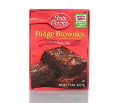 IRVINE, CA - January 05, 2014: Betty Crocker Fudge Brownie Mix. Betty Crocker is a brand name and trademark of General Mills.