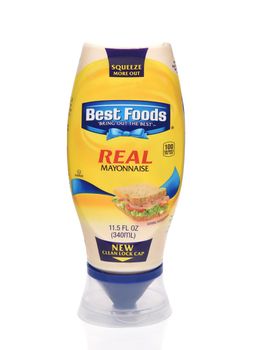 IRVINE, CA - MAY 31, 2017: A 22 oz plastic bottle of Best Foods Mayonnaise. Best Foods and Hellmann's are brand names used for the same line of mayonnaise owned by CPC International Inc.