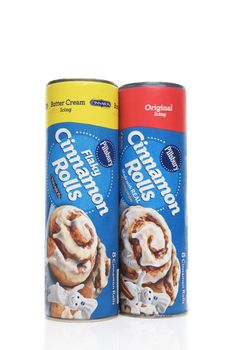 IRVINE, CALIFORNIA - AUGUST 14, 2019: Two packages of Pillsbury Cinnamon Rolls.