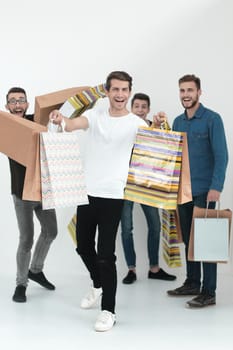 close up. young people with shopping bags.the concept of shopping