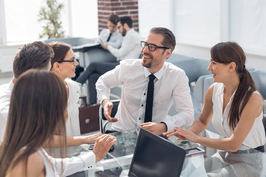 Bank employees hold a workshop.business concept