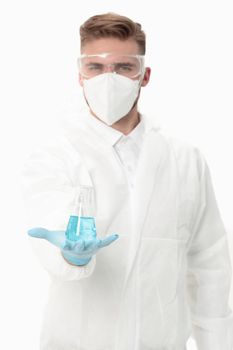 male surgeon in medical clothing.photo with copy space