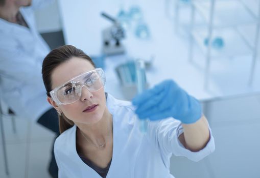 scientists are conducting research in a modern laboratory.photo with copy space