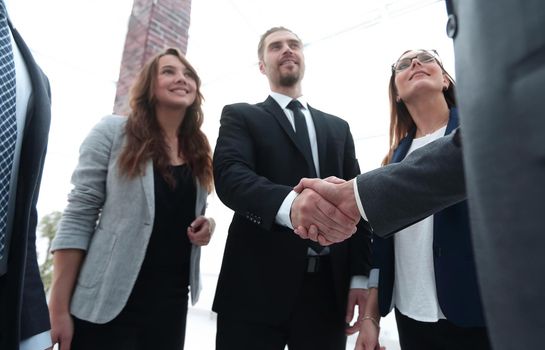 Successful business people handshake greeting deal concept