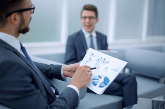 close up.businessman discussing financial performance.business concept