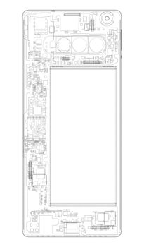 Smartphone concept outline. 3d illustration. Wire-frame style