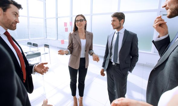 Business team during their meeting in the foyer