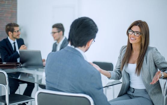 business woman talking to business partner.business concept