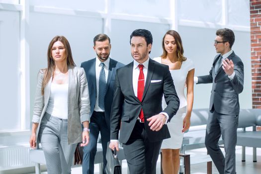 group of business people in the lobby of a modern office.business concept