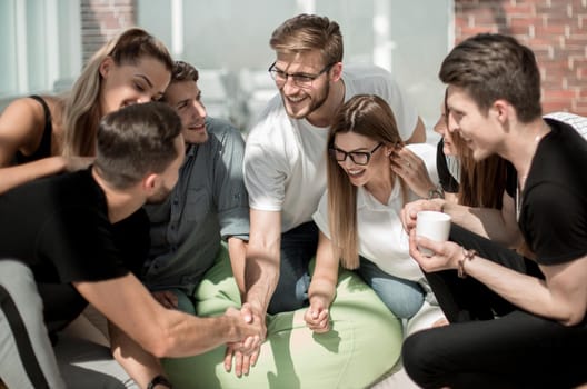 group of young designers discussing new ideas. the concept of teamwork