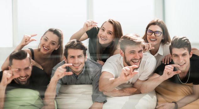 happy business team enjoying first successes.photo with copy space