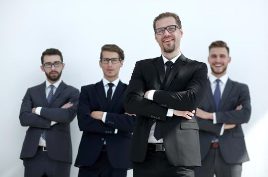boss and professional business team.isolated on light background