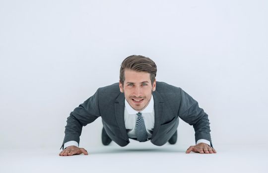 businessman at the starting point. photo with copy space
