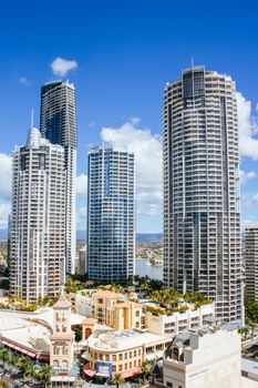 Surfers Paradise, Australia - April 11 2007: View over the Surfers Paradise area of the Gold Coast, Queensland, Australia