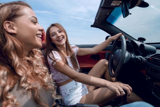 girlfriends talk, traveling in the car.leisure, travel, travel and people