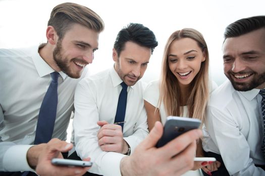 close up.business team using their smartphones.people and technology