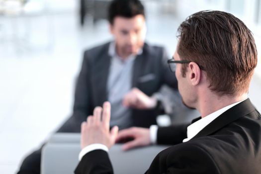 close up.business partners discussing common interests.business background