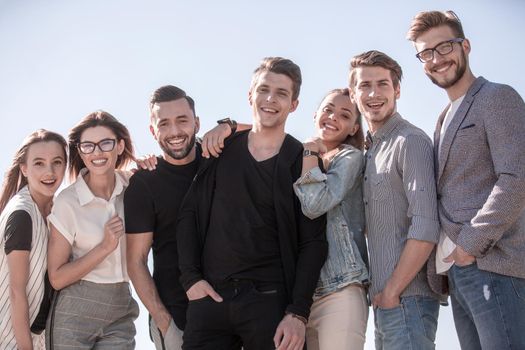 group of like-minded friends standing together.photo with copy space