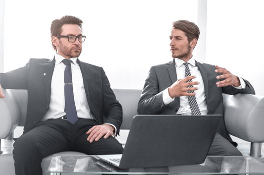 business partners at a business meeting in the lobby of the business center.photo with copy space