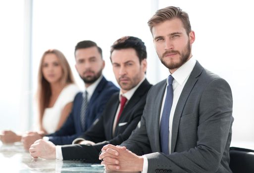 business people sitting at the negotiating table.business concept