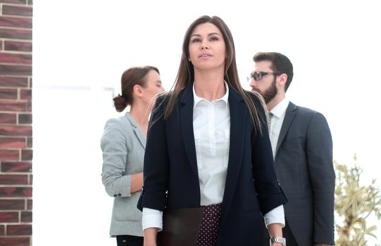 successful young business woman standing in office.photo with copy space