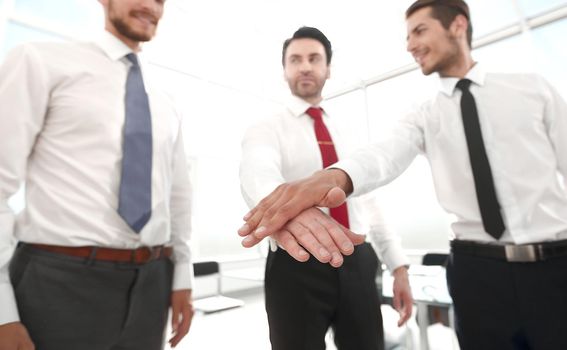 stylized photo.friendly business team .the concept of teamwork