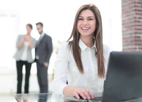 responsible business in the workplace in the office.photo with text space