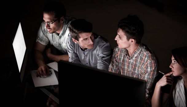business team discusses important information. business concept