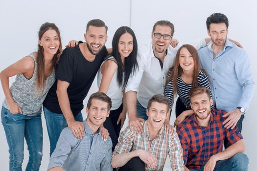 portrait of creative business team.isolated on light background