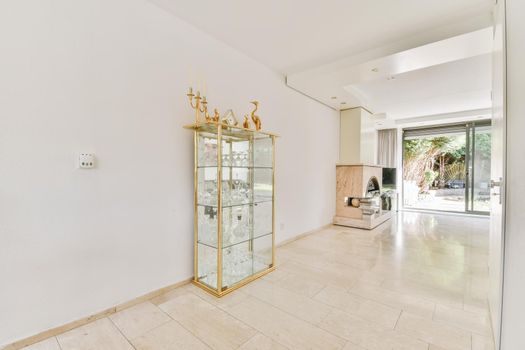 Interior of the bright room with gorgeous sideboard