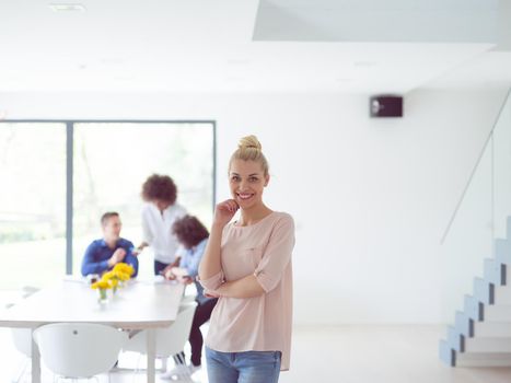 Portrait Of Successful Businesswoman Entrepreneur At Busy startup Office