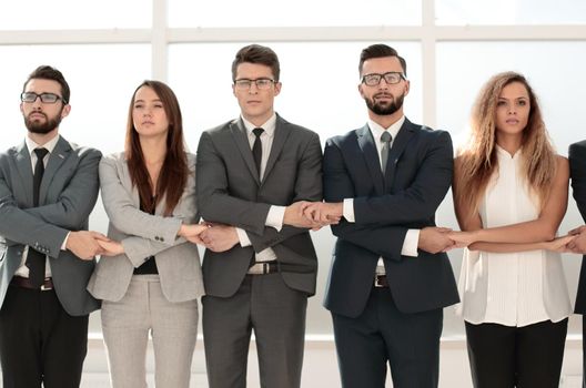 young business team standing together. the concept of teamwork