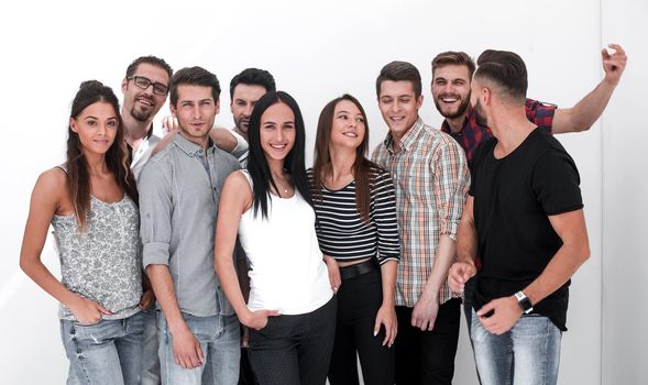 group of creative company employees standing together.the concept of teamwork