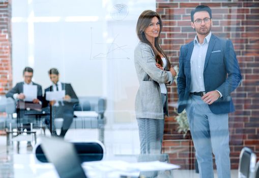 background image of a desktop in a modern office.business concept