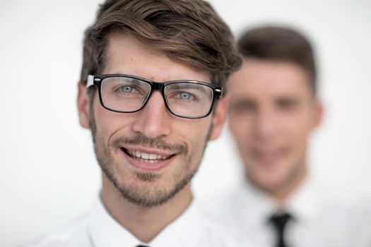 two young beautiful men smiling with arms crossed