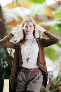 beautiful young woman student portrait while relax on coffee break