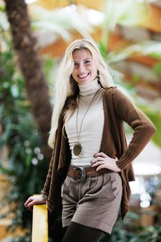 beautiful young woman student portrait while relax on coffee break