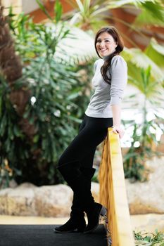 beautiful young woman student portrait while relax on coffee break