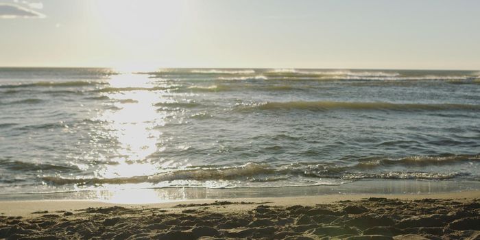 Sea beach and nobody on autumn day