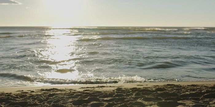 Sea beach and nobody on autumn day