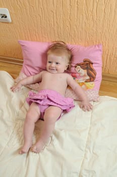 cute little baby indoor closeup portrait