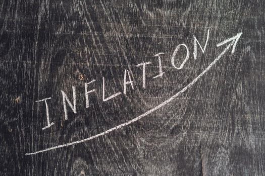Growth inflation chart and word inflation on the board.