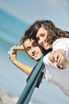 happy young couple in white clothing  have romantic recreation and   fun at beautiful beach on  vacations