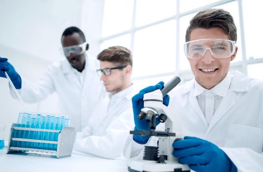 group of scientists working in the laboratory.science and health