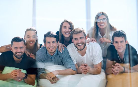 portrait of a starting business team in a new office. the concept of a startup